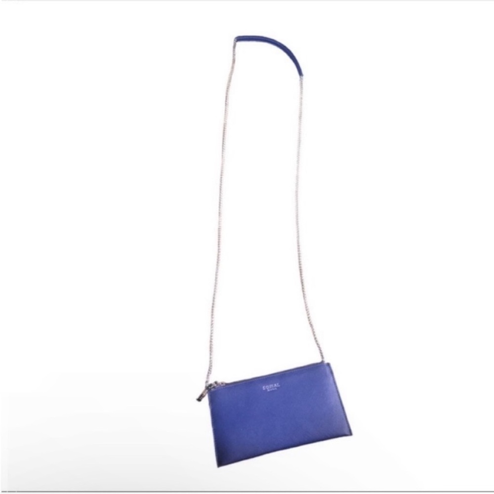 Sorial NY Popsugar Crossbody Mini Purse Sapphire Blue Vegan Leather Animal Print